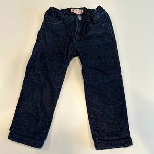 Bonpoint 🍒 print on black corduroy pants